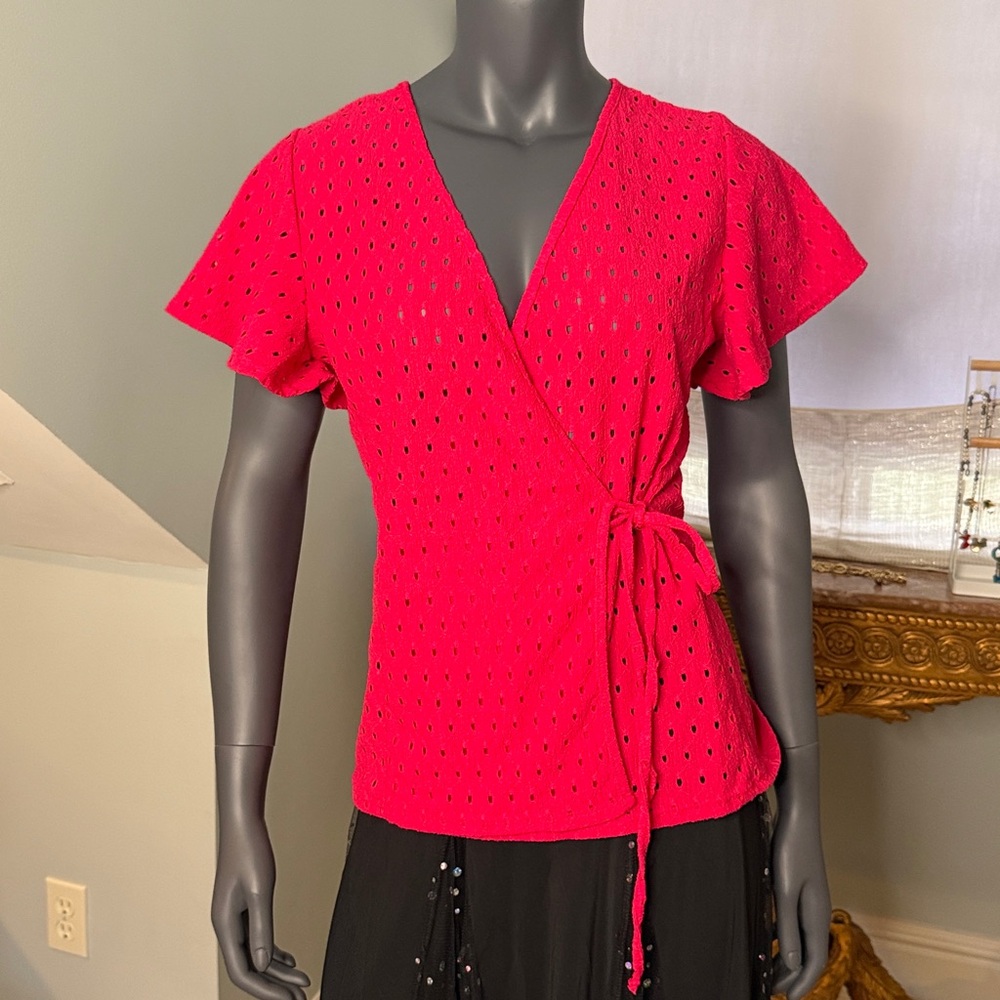 Colette Pink Eyelet Top